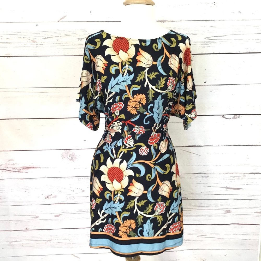 BCBGMaxAzria Women's Mini Dress Sz XS Blue Floral